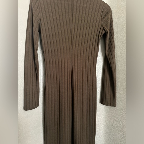 H&M Olive Green Long Sleeve Midi Dress Size S - Picture 6 of 7